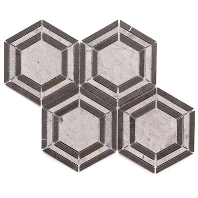 The Tile Life Santorini 4x4 Taupe Hexagon Marble Floor & Wall Tile