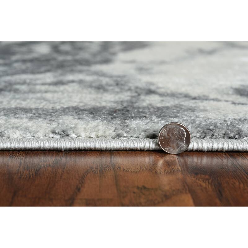 Strick & Bolton Rizzetta Ivory/ Grey Marbled Area Rug