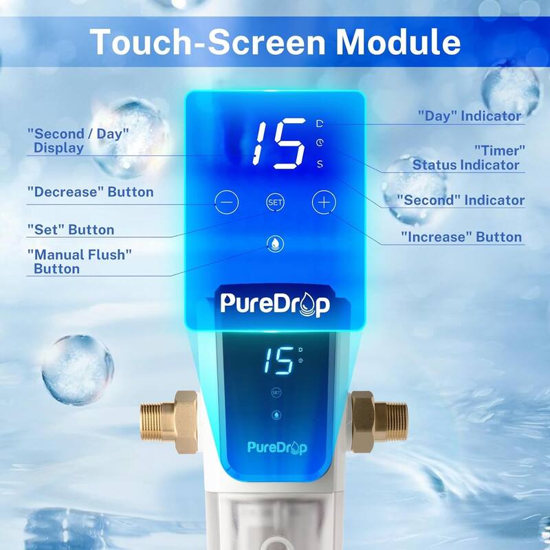 PureDrop PDRARB50WSP Spin Down Sediment Water Filter, Auto Flushing