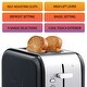 preview thumbnail 3 of 6, Kenmore 2-Slice Toaster, Black Stainless Steel, Extra Wide Slots, Bagel, Defrost, 9 Shade Settings - 9' x 12'