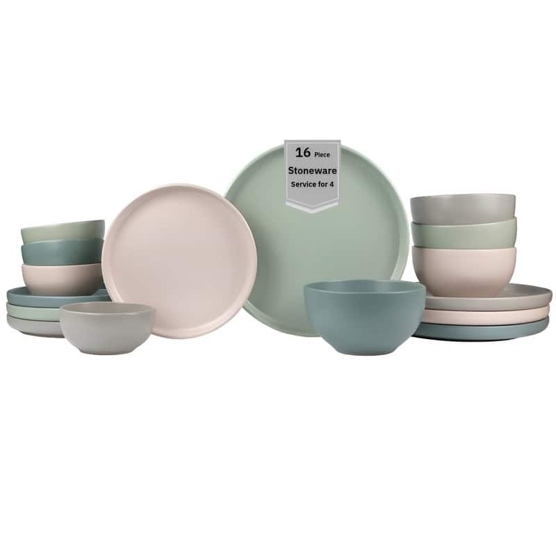 Rollo Artist's Blend 16 Piece Stoneware Dinnerware Set, Service for 4