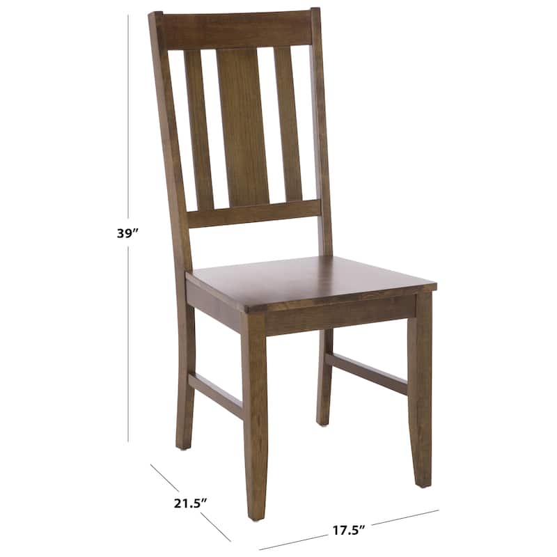 SAFAVIEH Home Roswitha Slat Back Side Chair - 18"W x 22"D x 39"H