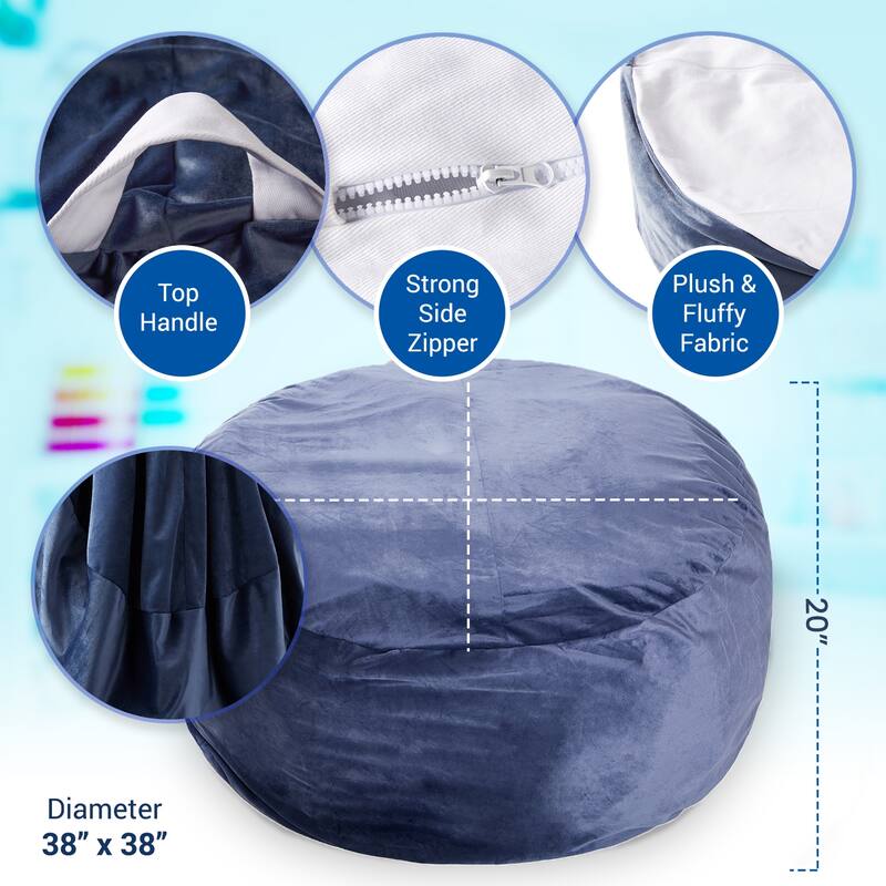 Cheer Collection Microplush Bean Bag and Stuffed Animal Storage Case