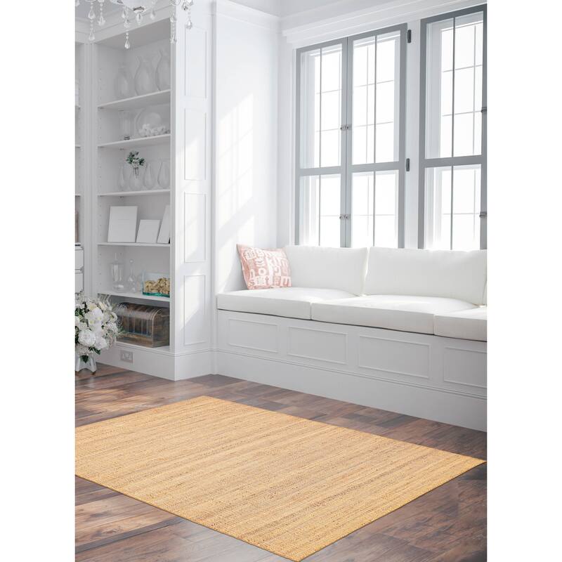 ECARPETGALLERY Flat-Weave Palas Denizli Tan Jute Kilim - 5'3 x 7'7