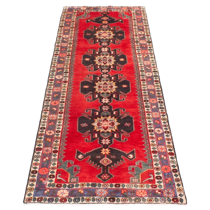 ECARPETGALLERY Hand-knotted Anadol Red Wool Rug - 3'8 x 10'4