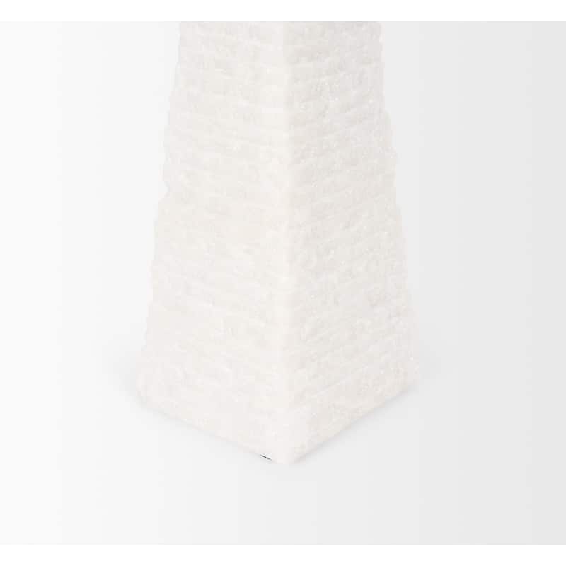 Pyramis White Marble Obelisk Decorative Object (13")