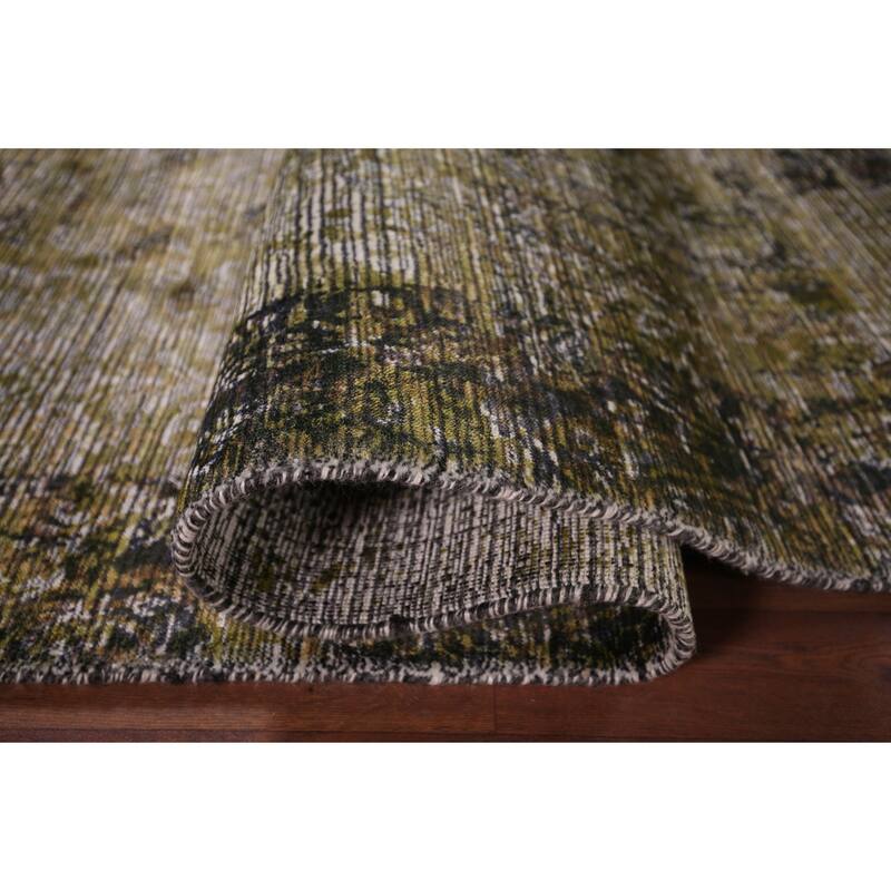 Abstract Indian Area Rug Hand-Knotted Wool Carpet - 5'0"x 7'11"