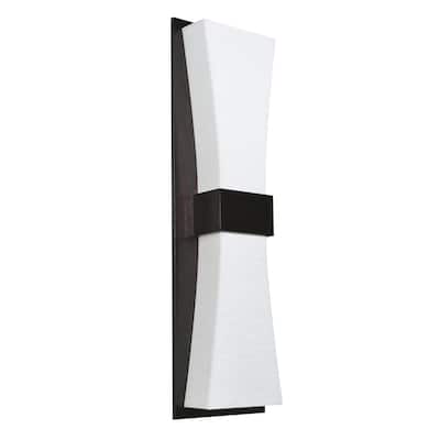 Aberdeen 6-inch Espresso LED Wall Sconce, Linen White Shade