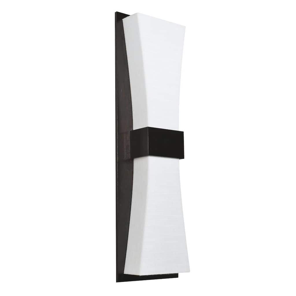 Aberdeen 6-inch Espresso LED Wall Sconce, Linen White Shade