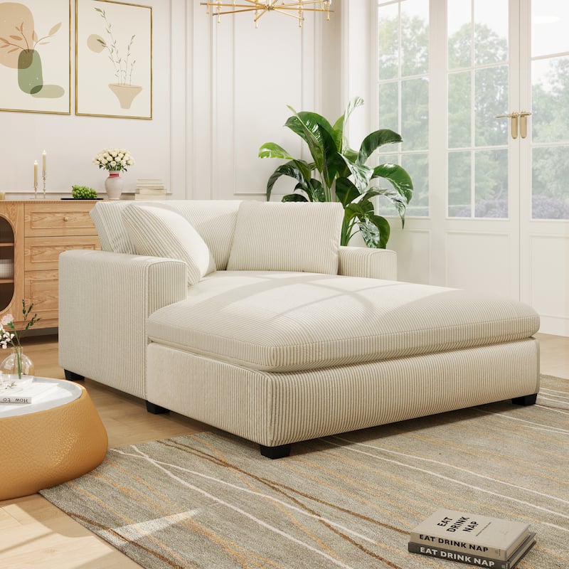 Zala Modern Fabric Oversized Sofa Chaise Lounge by Christopher Knight Home