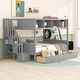 preview thumbnail 3 of 12, Twin Over Full Bunk Bed with Storage Staircase and Built-in Shelves , Includes 2 Under-Bed Drawers