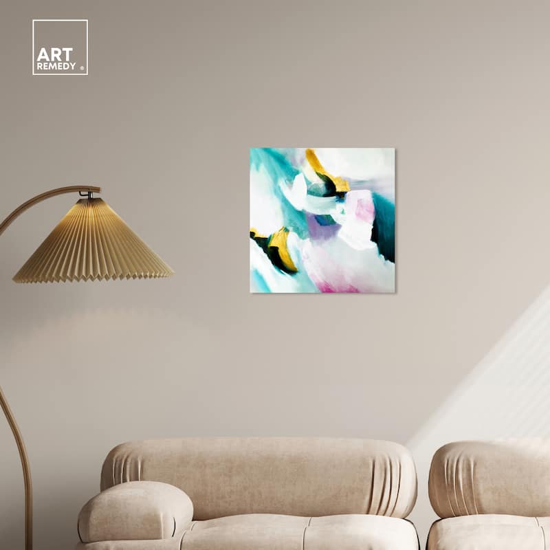 Art Remedy Still Violas Gallery Wrapped Blue Abstract 1 Piece Canvas Wall Art