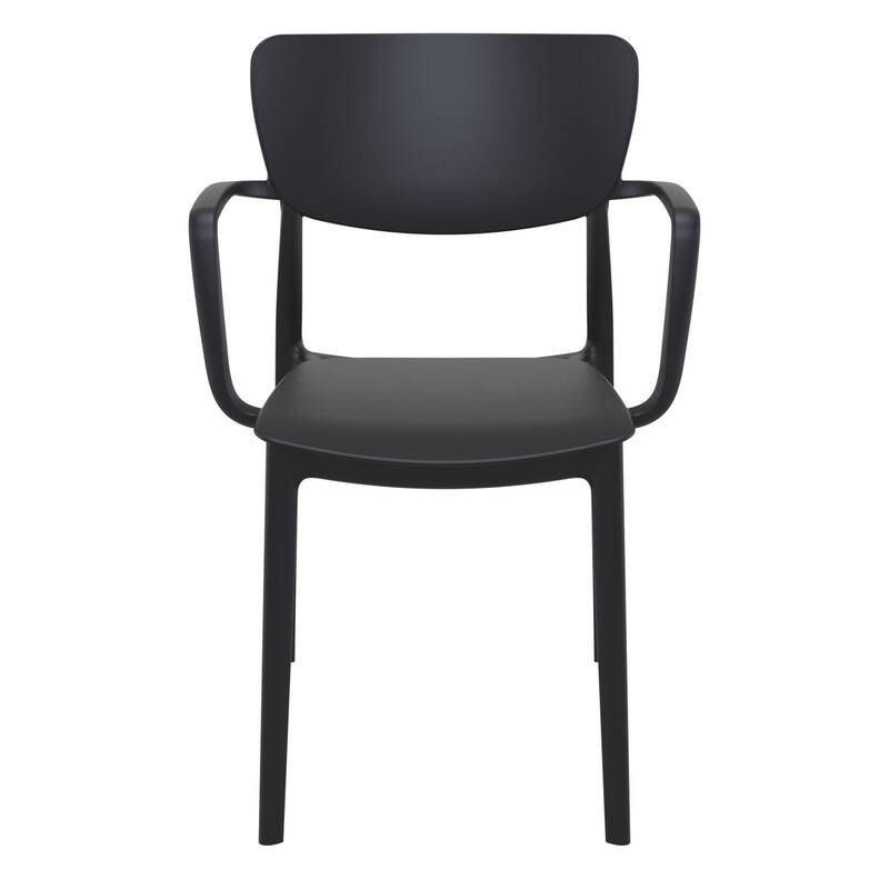 33" Black Sturdy Stackable Outdoor Patio Dining Arm Chair