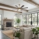 preview thumbnail 2 of 18, Vaczon 72" Modern Brass Plywood Large Smart Ceiling Fan with Dimmable LED Light and Remote - 72" - Remote & App Control