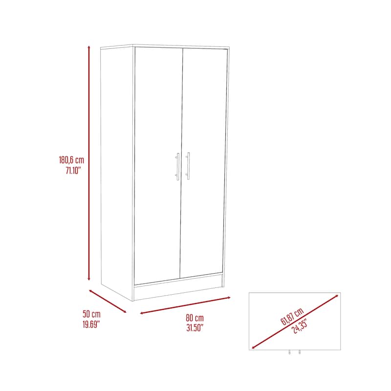 Armoire includes hanging rod for Bedroom,Apartment ,Living Room, White