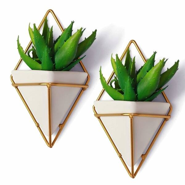 California Home Goods 2 Small Decorative Geometric Hanging Planters Pot For Indoor Wall Decor Planter For Succulent Plants Air Overstock 27727970