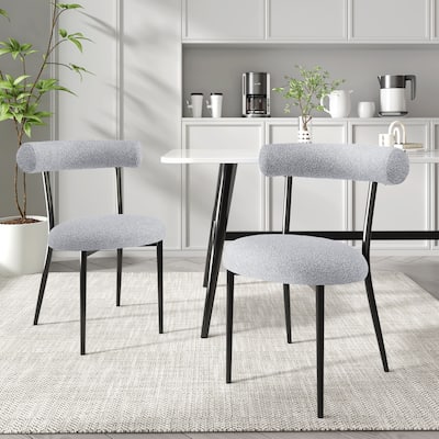 Bia Modern Iron Upholstered Dining Chairs by Christopher Knight Home
