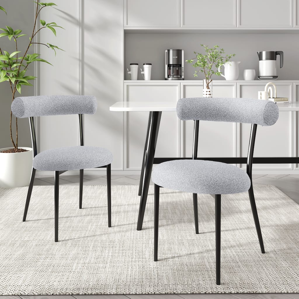 Bia Modern Iron Upholstered Dining Chairs by Christopher Knight Home