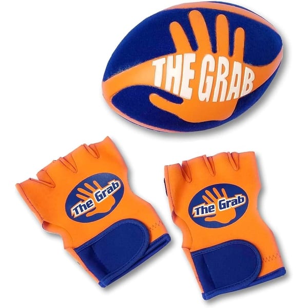 slide 2 of 5, The Grab Sports by Swerve Ball Gloves, Game of Catch & Throw Football, Pack of 2