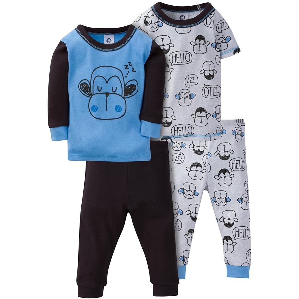 Shop Gerber Boys 4 Piece Snug Fit Pajama Set Hello Monkey On Sale Overstock 28702525