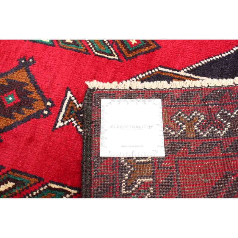 ECARPETGALLERY Hand-knotted Teimani Red Wool Rug - 3'0 x 4'1