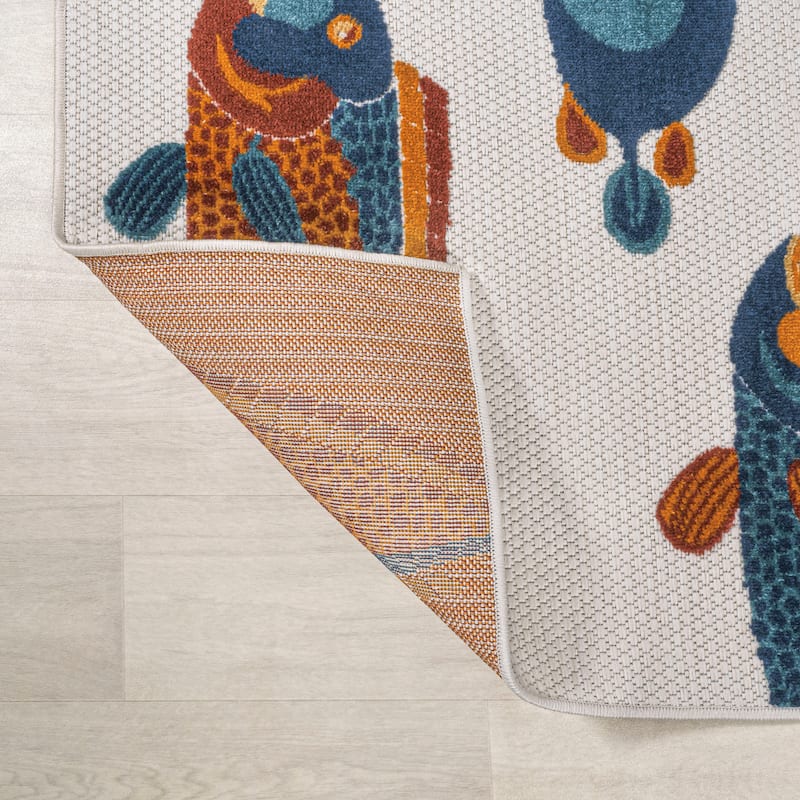 JONATHAN Y Aranciata Modern Fish High-Low Indoor/Outdoor Area Rug