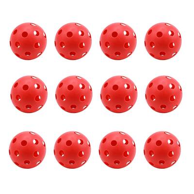 GSE™ 12-Pack Indoor/Outdoor Plastic Hollow Practice Golf Balls, Airflow Training Golf Balls