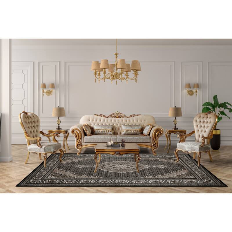 Master Collection Border Transitional Area Rug
