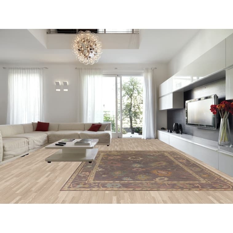 All-Over Gray Oushak Vegetable Dye Large Area Rug Handmade Wool Carpet - 10'0" x 13'9"