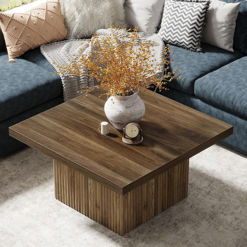 31.5 Inches Square Coffee Table for Living Room Mid-Century Modern Cocktail Table