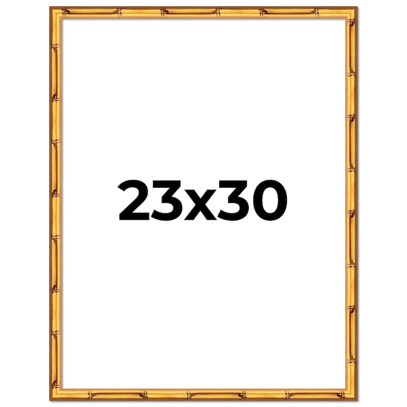 23x30 Frame Gold Bamboo Solid Wood Picture Frame | 1 Inch Moulding
