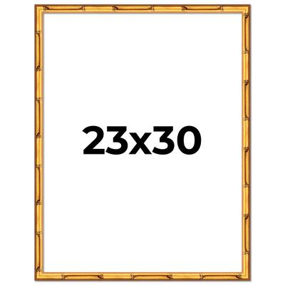 23x30 Frame Gold Bamboo Solid Wood Picture Frame | 1 Inch Moulding