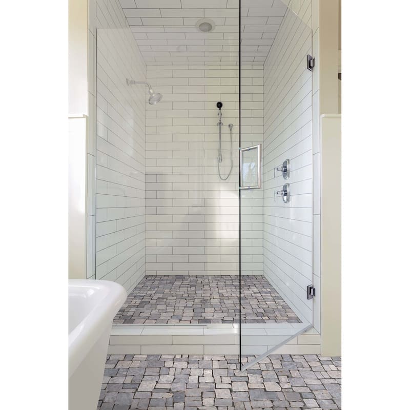Cruz Bay Studio XQ3R Block Mosaic - 11" x 11" Pebble and Rock Floor