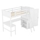 preview thumbnail 7 of 7, White Twin Solid Pine Loft Bed with Desk, Shelves, Wardrobe, Guardrails
