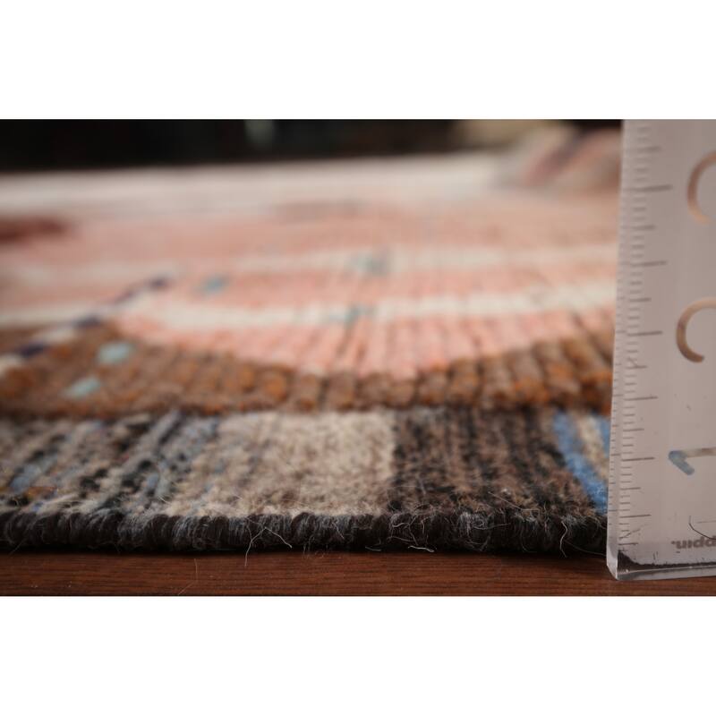 Earth Tone Moroccan Large Modern Area Rug Hand-Knotted Wool Carpet - 11'11" x 15'2"