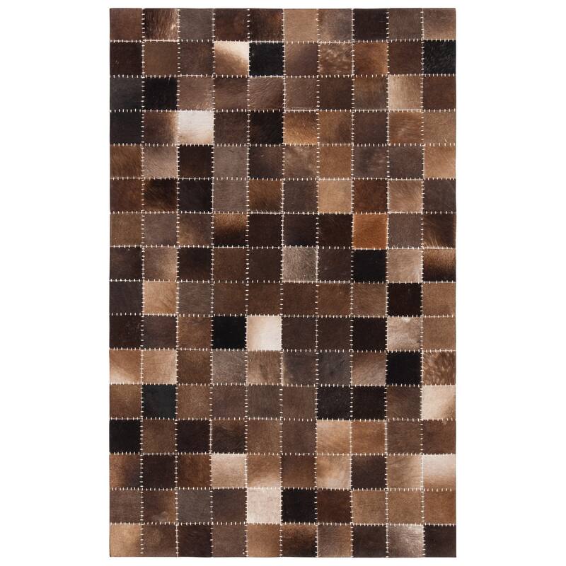 SAFAVIEH Handmade Studio Leather Luciana Natural Hide Leather Rug - 2'3" x 5' - Brown/Beige