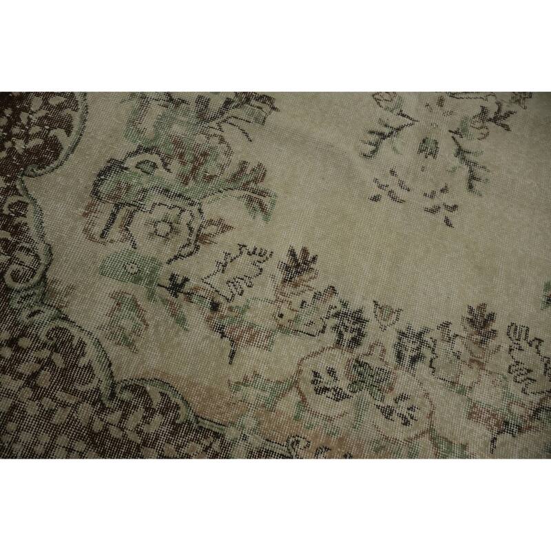 Hand Knotted Oriental 100% Wool Carpet Transitional Floral Beige & Ivories Anatolian Area Rug - 9' 11'' X 6' 2''