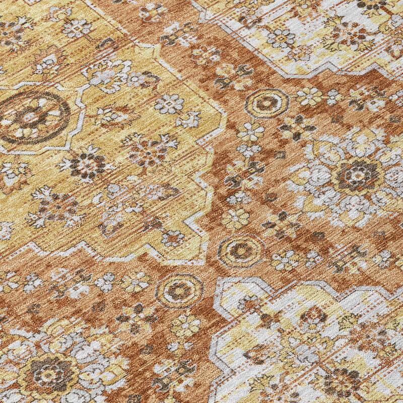 Machine Washable Indoor/ Outdoor Traditional Kiowa Chantille Rug