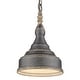 preview thumbnail 1 of 2, Golden Lighting Keating 9" Wide Mini Pendant Antique Black Iron