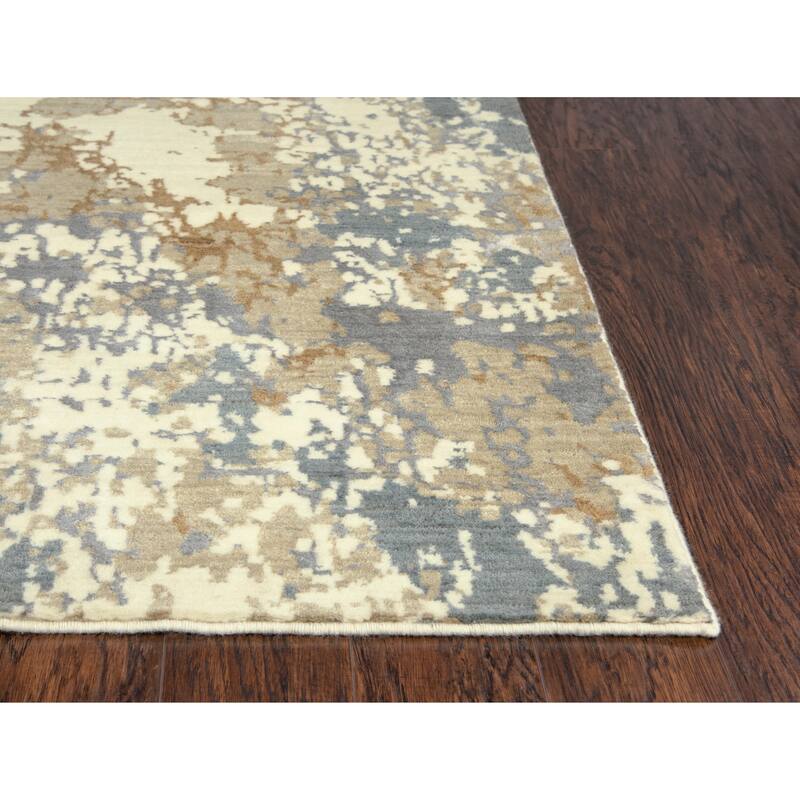 Alora Decor Essential Beige, Ivory, and Grey Abstract Wool Blend Rug
