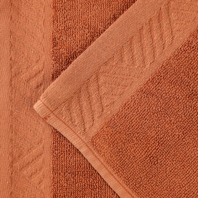 Superior Basketweave Egyptian Cotton Jacquard and Solid Bath Towel Set of 4