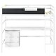 preview thumbnail 13 of 13, Wood Twin Size Loft Bed with Desk, Blackboard, Storage Box, Shelf & 3 Drawers, Safe Design with Guardrails, White