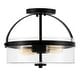 preview thumbnail 10 of 8, SAFAVIEH Lighting Nensor LED 2-light Flush Mount - 13" W x 13" L x 10" H
