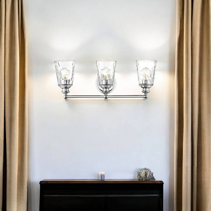 Modern Transitional Hardwired Wall Light with Reversible Mount and Clear Glass Shade LED Compatible