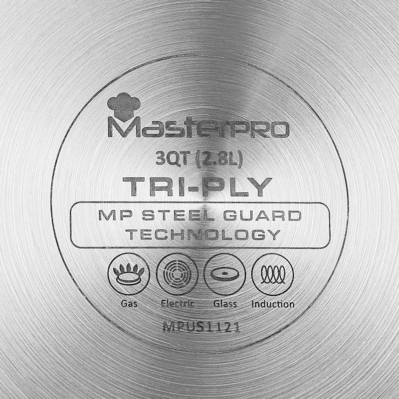 Giro by MasterPRO 3 Qt. Tri Ply Clad Covered Sauté Pan