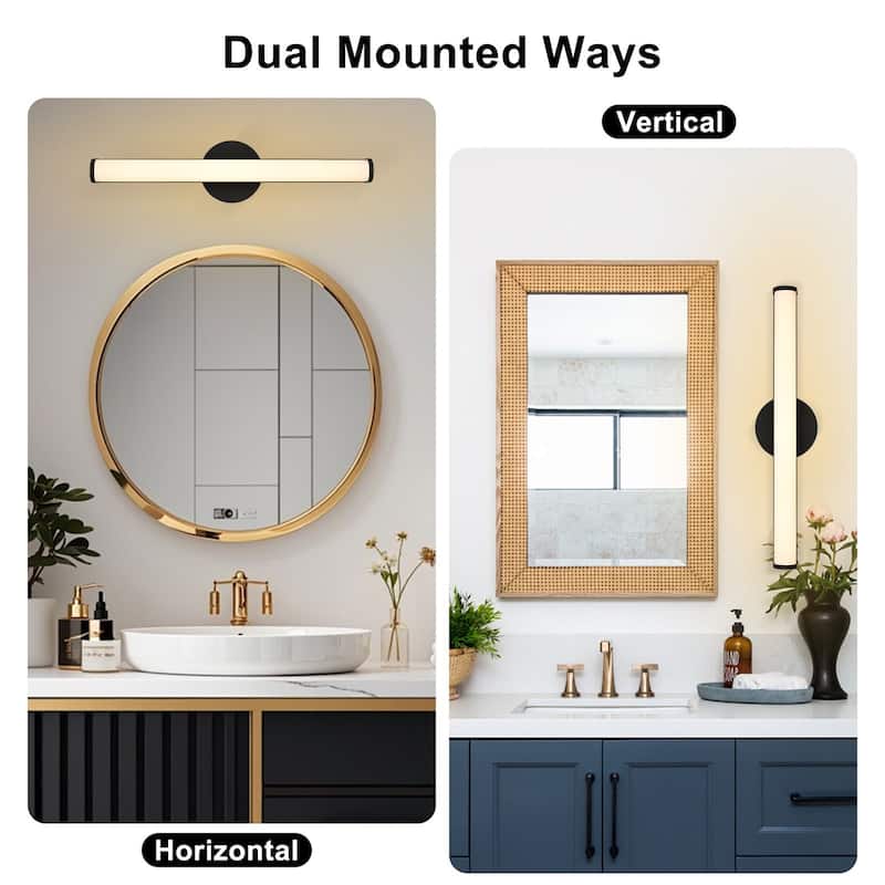 Modern 24" Black LED Bathroom Light