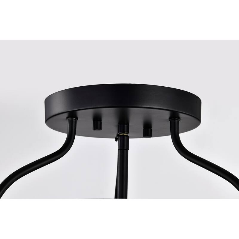 Amado 3 Light Semi Flush Mount - Matte Black Finish - Clear Glass