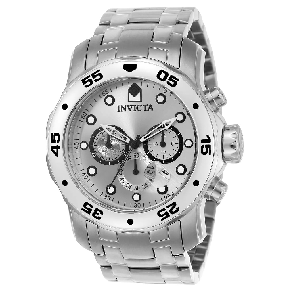 Invicta Men's 0071 Pro Diver Quartz Chronograph Silver Dial Watch