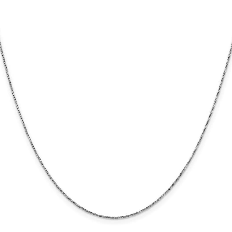 Curata 14k White Gold 0.9mm Diamond Cut Twisted Box Chain Necklace Options: 16 18 20