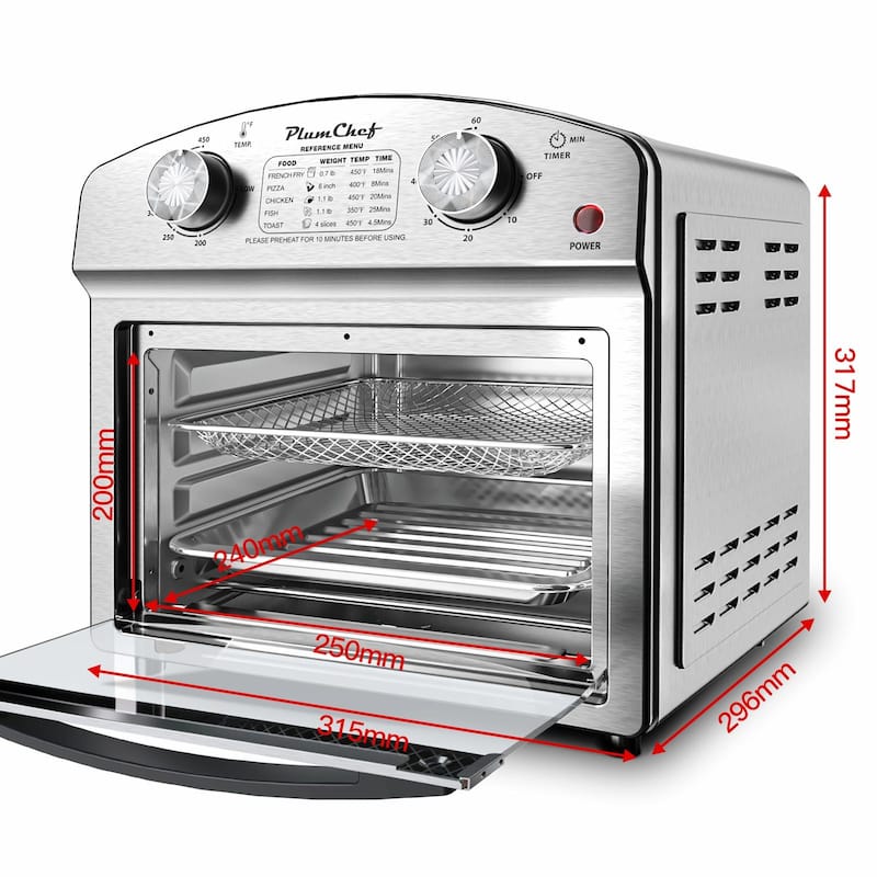 12.5 Quart 7-in-1 Convection Toaster Oven, 1500W, Stainless Steel, with 5 Pre-Set Menus